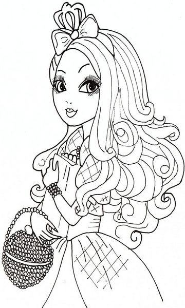 kolorowanka Apple White Ever After High malowanka do wydruku dla dziewczynek, do pokolorowania kredkami, obrazek nr 10